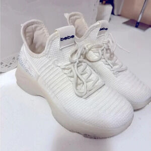 bebe Women's Analia Sneakers while with jewelin the back in great conditions